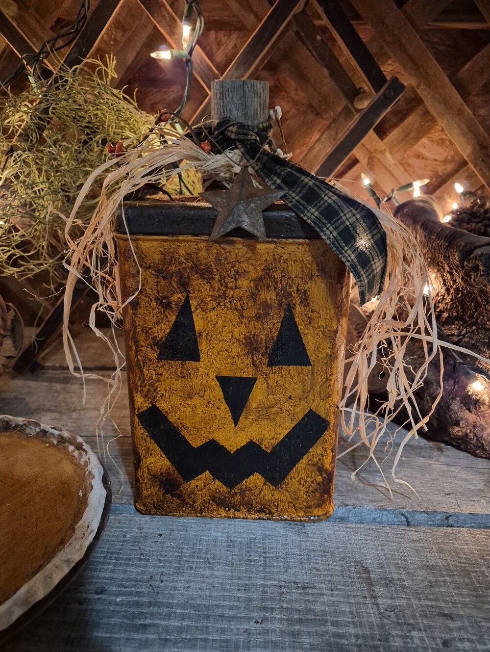 Vintage Canister Jack O Lantern Pumpkin